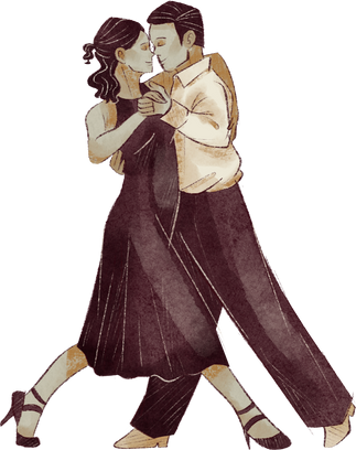 Argentina Moddy Sketches Tango Couple Dancers